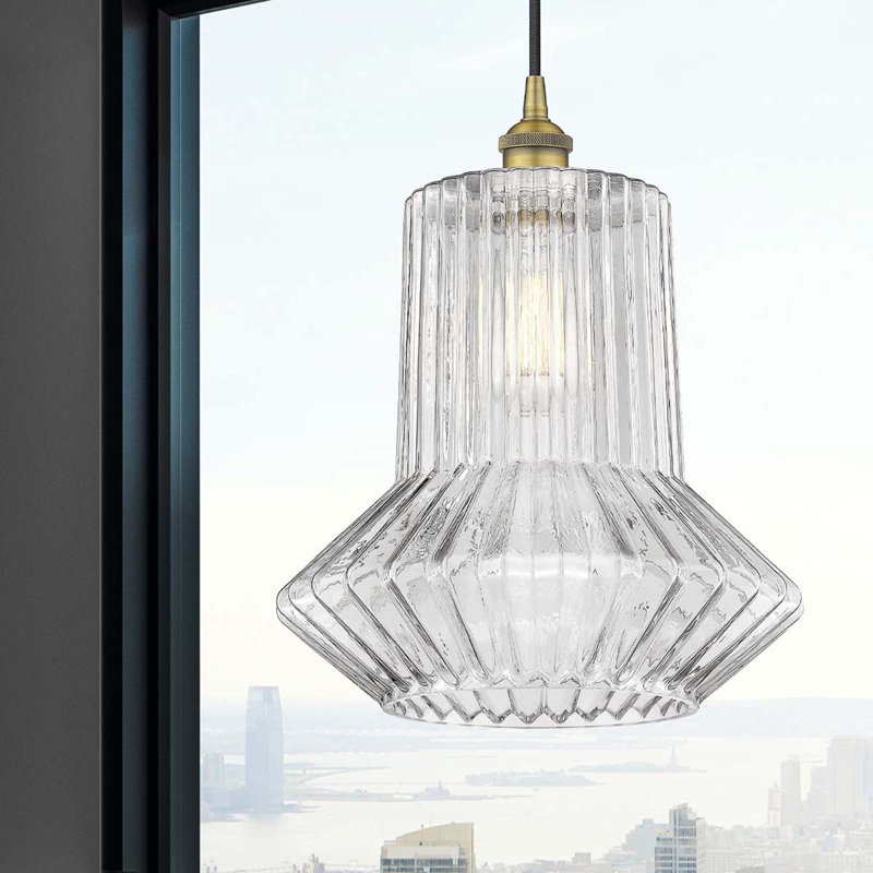 Luminaire suspendu simple à 1 lumière Boalsburg, Laiton brossé