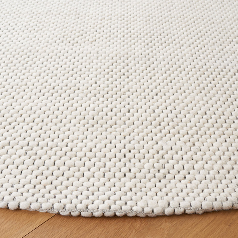 Tapis performance de couleur unie tissé à la main Marina Natura, Rond 7 pi