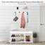 Portemanteau avec tablette - Tablette murale avec 4 crochets pour sacs à main, vestes et clés - Portemanteau pour vestibule, vestibule ou couloir par Lavish Home (blanc)-663455545