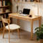 Bureau en bois massif avec tiroirs, bureau debout Mid-Century moderne pour le bureau personnel, la chambre à coucher et les petits espaces - Bois naturel-998307215