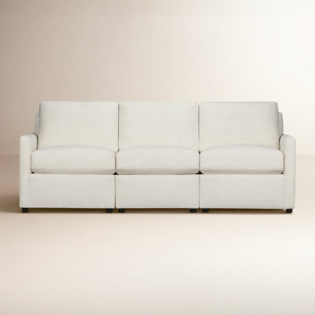 Damari 90" Modular Sofa, Nomad Snow Crypton® Chenille
