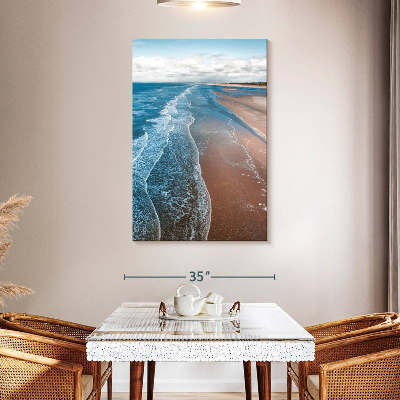 Gillard aigue-marine vagues, H 48 po x l 32 po