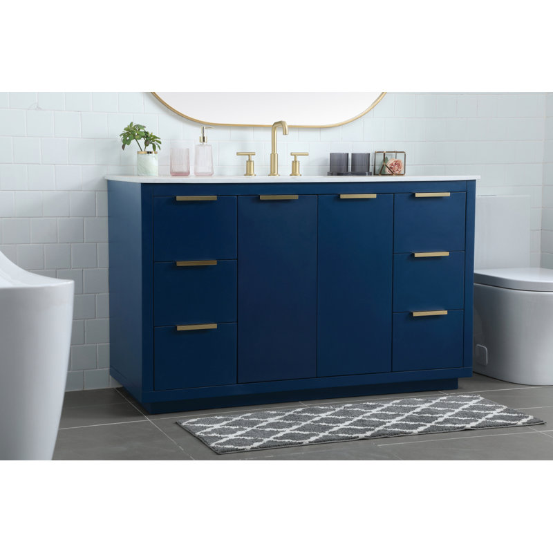 Ensemble de meuble-lavabo simple 54 po Broadlands, Bleu