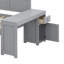 Lit de jour double avec tablettes de rangement, tiroirs, lit gigogne, station de charge, lumière DEL, bureau et armoire-1134053587
