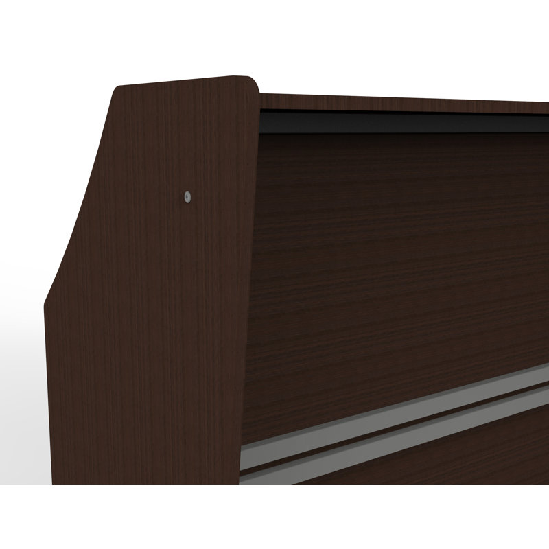 Bureau de réception rectangulaire en stratifié Previlus, Moka