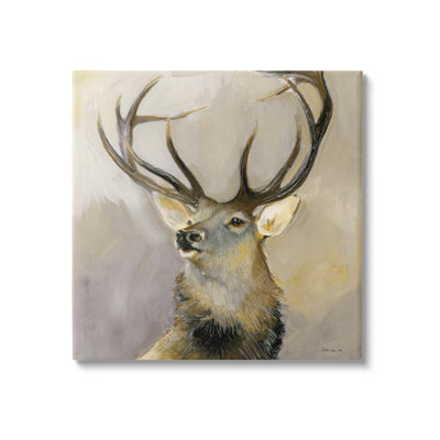 «Elk Forest Wildlife Portrait» par Stellar Design Studio - peinture sur toile tendue