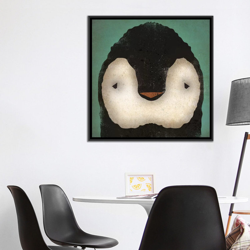 «Baby Penguin on Teal», art sur toile, H 37 po x l 37 po x P 1,5 po, Wrapped Canvas