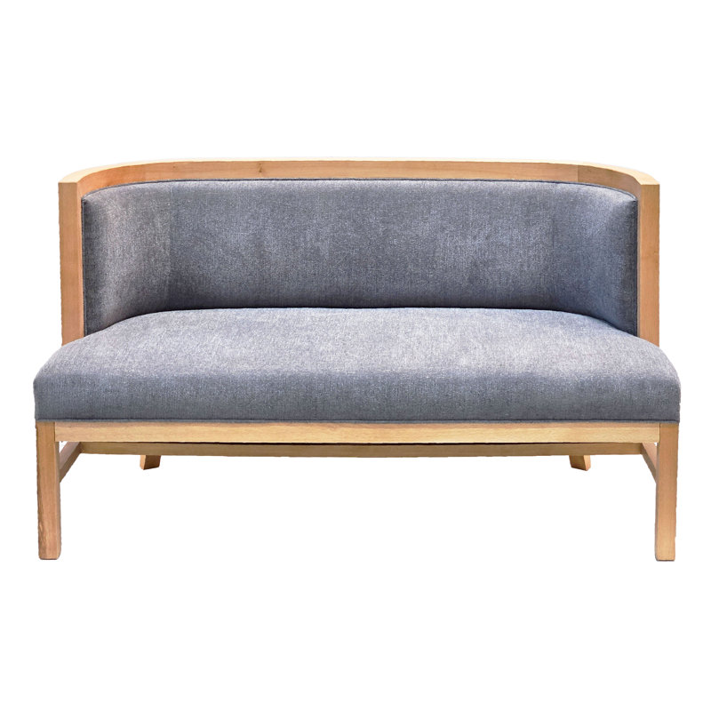 Settee with exposed wood