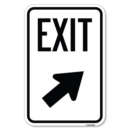 SignMission Exit Sign Exit With Right Arrow/24031 | Wayfair