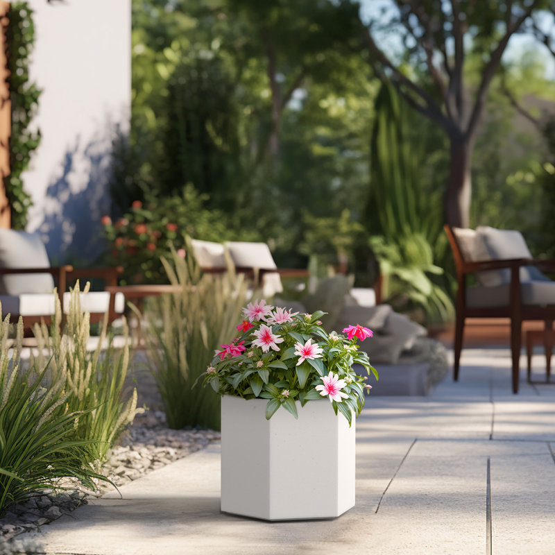 Evelita Handmade Planter Box, Crisp White