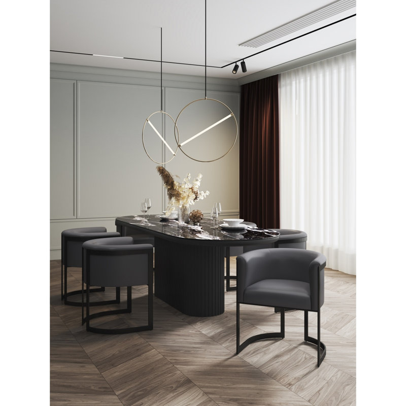 Chaise en cuir Corso, Gris