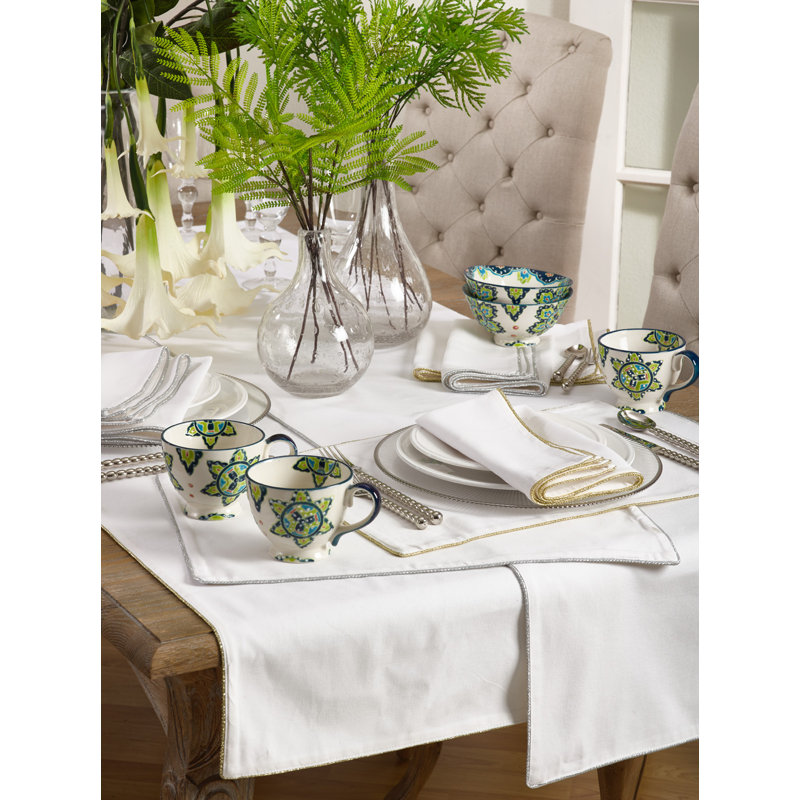Tekamah Cotton Solid Square Napkin, Gold