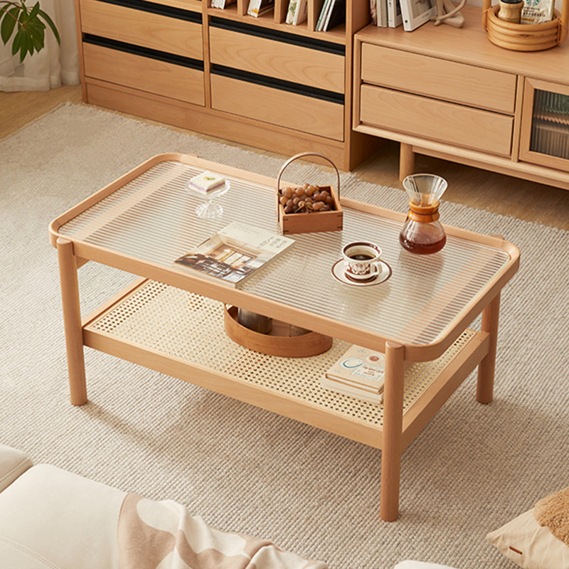 Table basse Burlywood, H 17,72 po x L 47,24 po x l 23,23 po