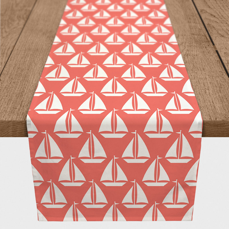 Chemin de table géométrique McKnight, L 72 po x l 16 po, Corail