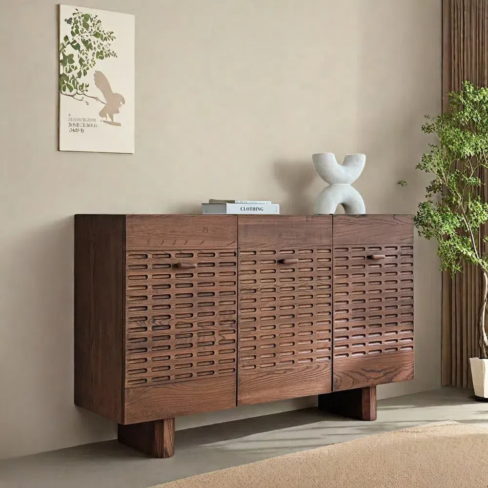 Hokku Designs New Chinese Style Solid Ash Wood Hallway Cabinet | Wayfair