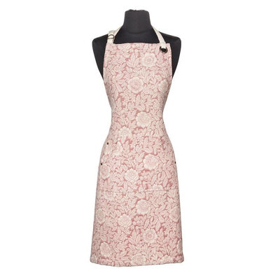 Tablier à motif jacquard rose
