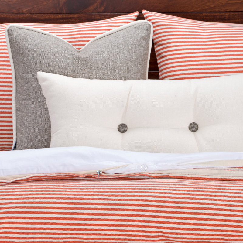Striped Duvet Cover, Pink, California King Duvet Cover + 2 Pillow Cases