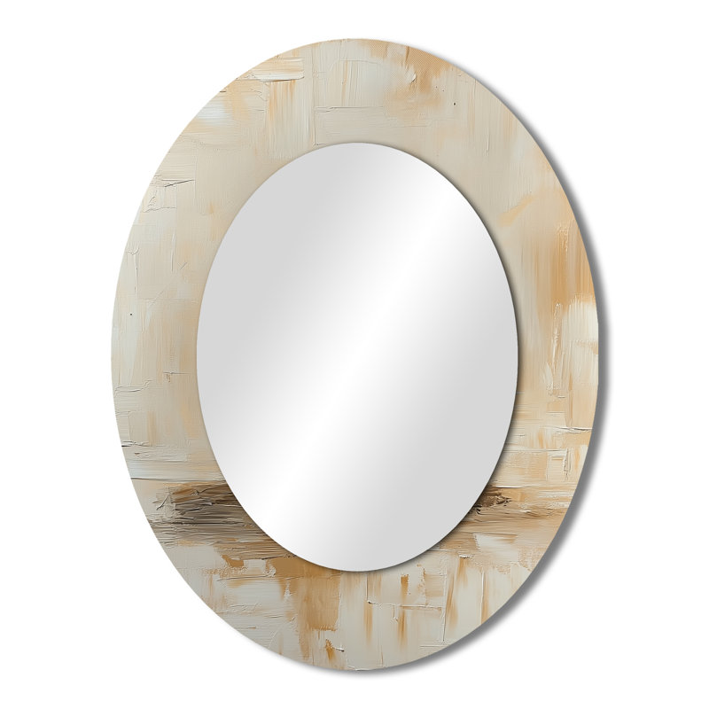 Volleyball Vibes - Sports Oval Decorative Mirror On Metal, 43" x 33"