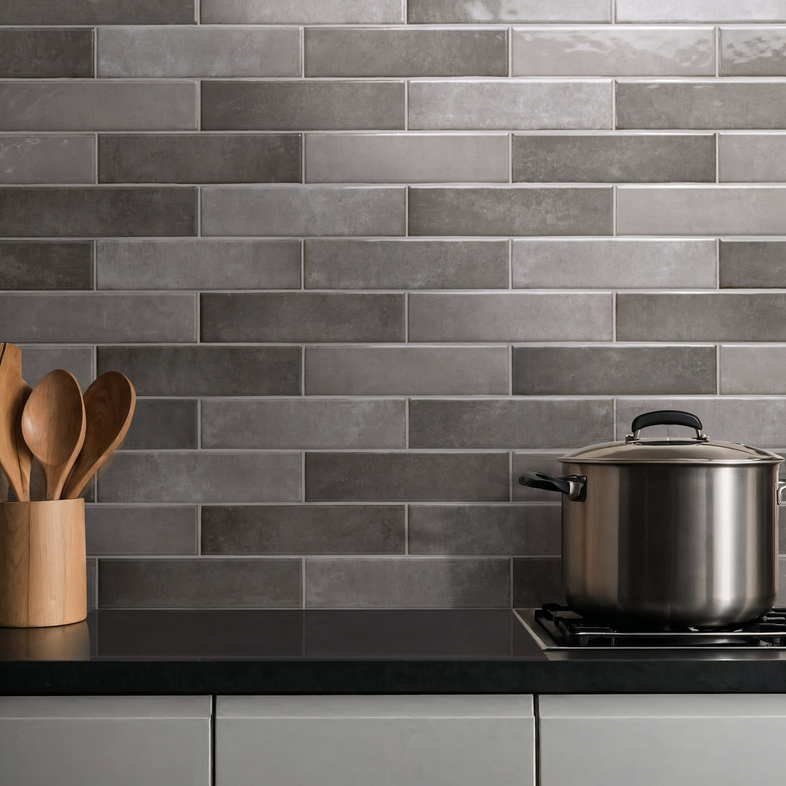 Renzo Ceramic Subway Wall Tile, Storm