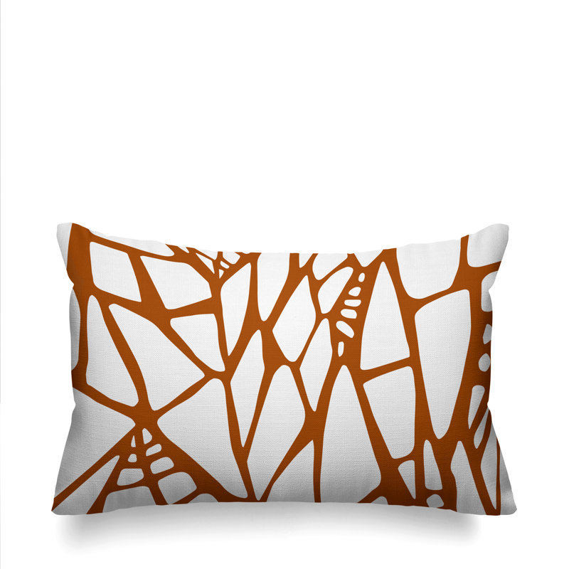 Claiborn Outdoor Reversible Throw Pillow, Burnt Orange