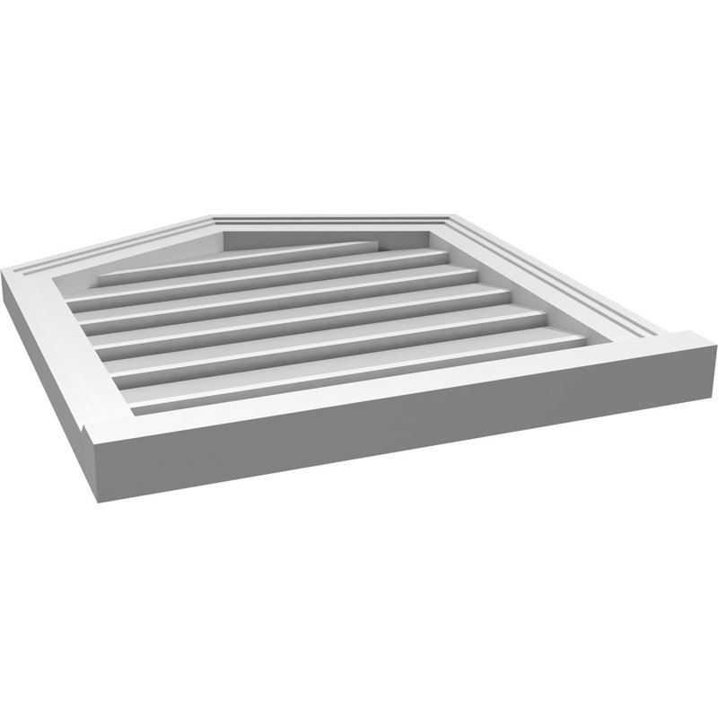 Ventilé à pignon fonctionnel en uréthane à hauteur de sommet 5 pintes, brun clair apprêté, H 24 po x l 22 po x P 2 po