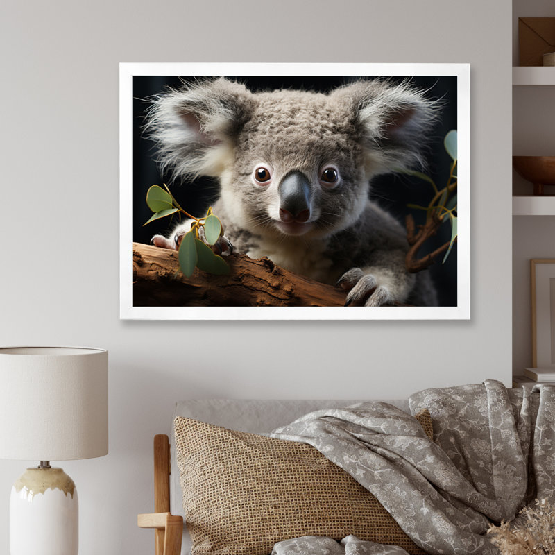 Koala Portrait I sur impression sur toile, 34" H x 44" W, White Picture Framed