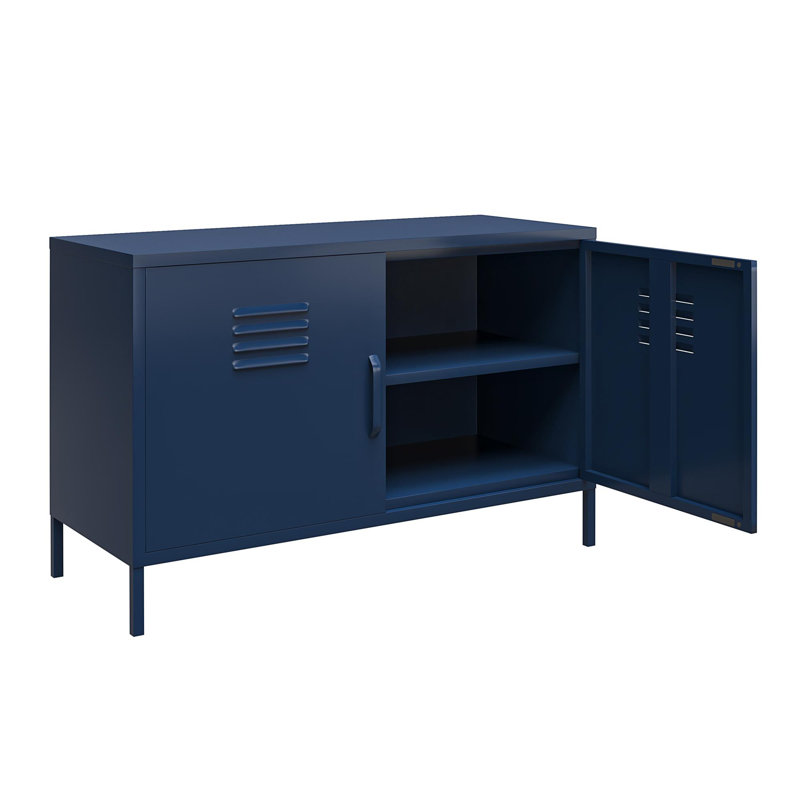 2-door metal locker accent cabinet, Navy