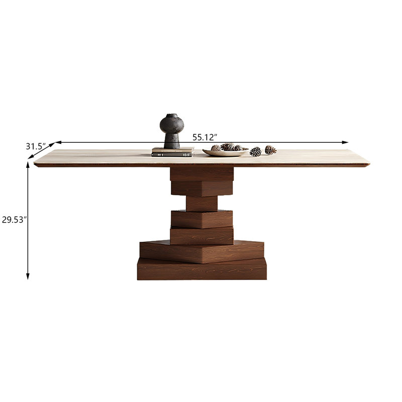Table de salle à manger Sintered Stone, H 29,53 po x L 55,12 po x l 31,50 po