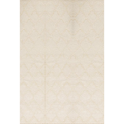 Hand-Knotted High-Quality White Area Rug