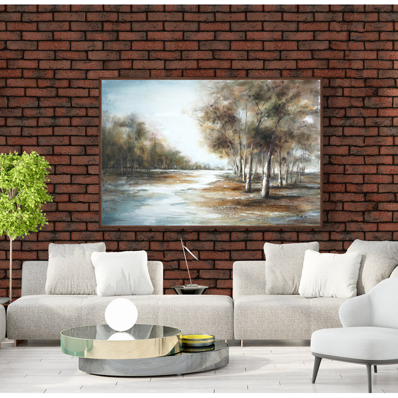 Forêt, cadre flottant, peinture sur toile