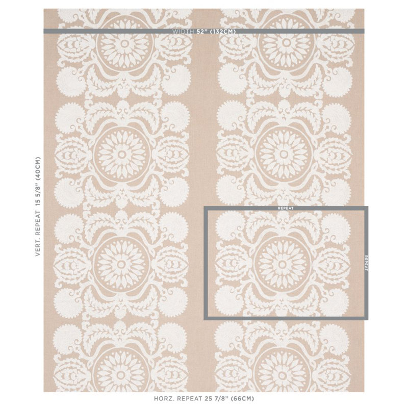 Tissu de broderie Castanet, Naturel