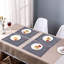 Ensemble de 4 napperons gris en vinyle gris résistant à la chaleur pour table de salle à manger-1465673051