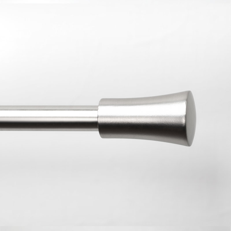 Tringle à rideaux simple décorative Cashanti, H 3,5 po x l 48,1 po x P 3,5 po, Nickel brossé