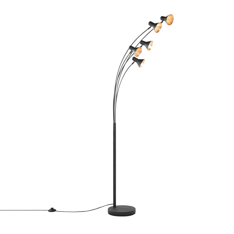 Aledo 205cm Black Arched Floor Lamp