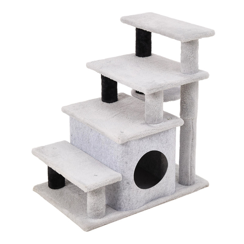 Gray Four-Tier Detachable Pet Ladder