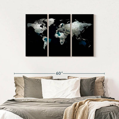 «Mysterious World Map», reproduction sur toile