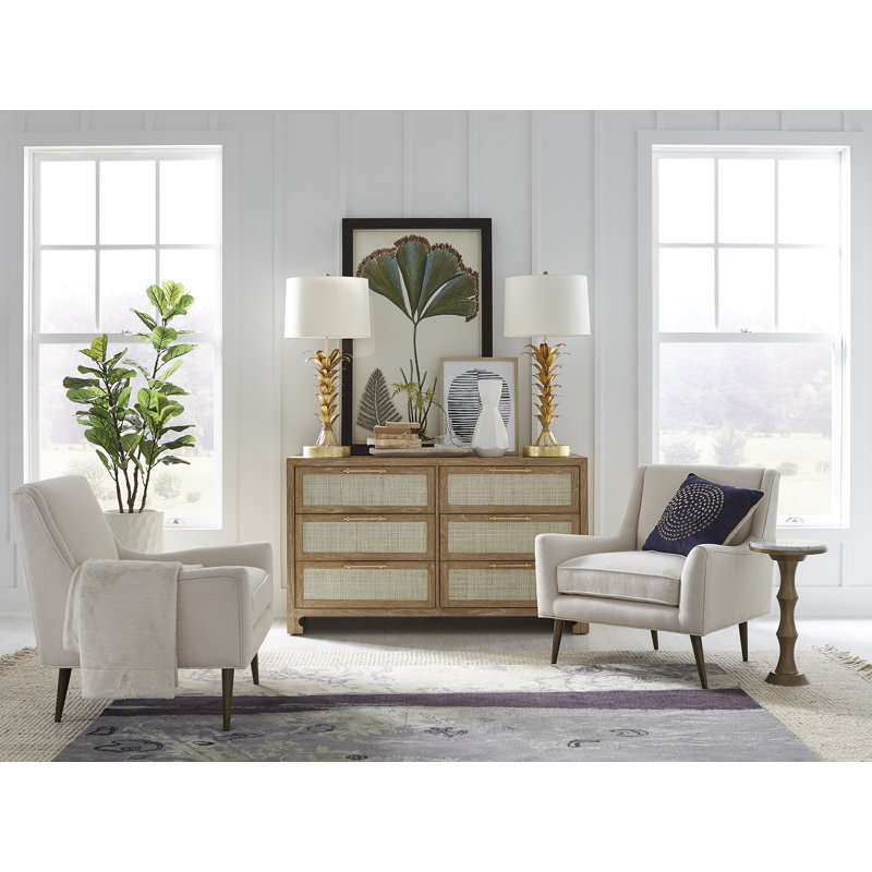 Commode double l 6 tiroirs Carla, Chêne cérusé