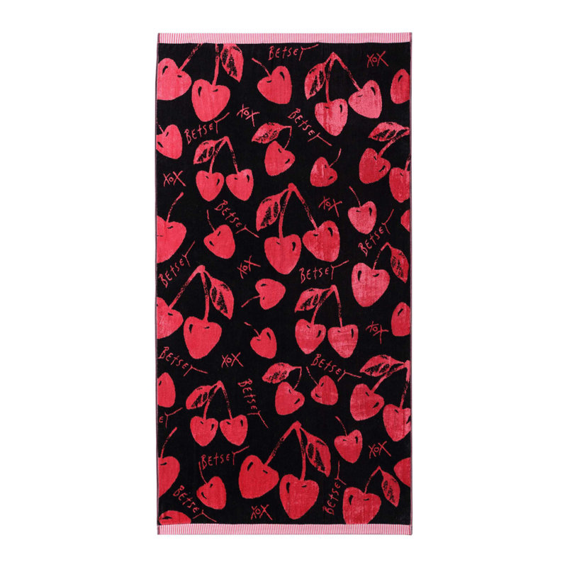 Betsey Johnson Cherry Love Pink Beach Towel, Cherry Love Pink