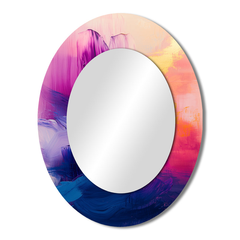 Gold Ethereal Dream II - Large Oval Wall Mirror On Metal, 43" x 33"