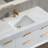 Solid wood 48'' Modern Wall Mounted Single Bathroom Vanity with Engineered Stone Top and Light-1830841679