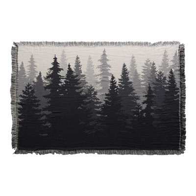 Manual Woodworkers & Weavers Tree 2 Layer Woven Throw Blanket 46 x 60 Inch Multi Colour