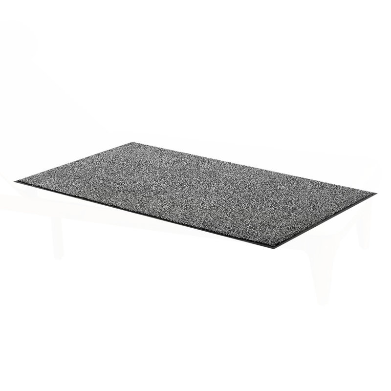 Front Door Mat, 5 x 3 ft Commercial Floor Mat for Indoor and Outdoor, Industrial Entrance Carpet with PVC Backing, Heavy Duty Washable Entry Temilayo for Hallway, Kitchen, Balcony, Garage, Grey