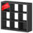Bookshelf with Storage Bins, 9-Cube Storage Organizer Wooden Bookcase Open Book Shelf-1904721145