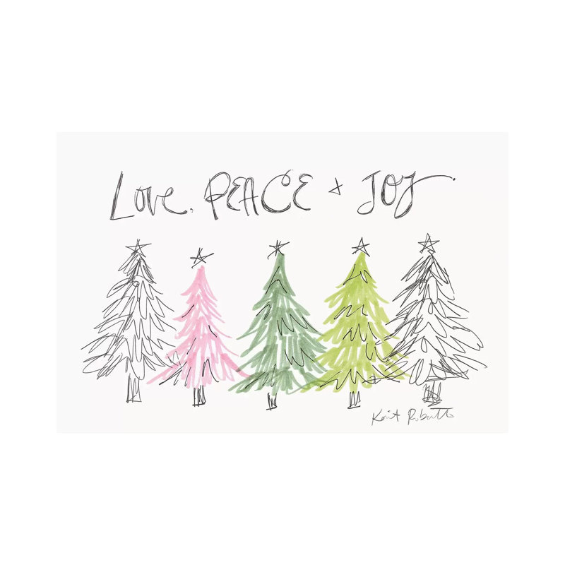 Love, Peace & Joy 1 Piece Wrapped Canvas Wall Art, 20.32cm H x 30.48cm W