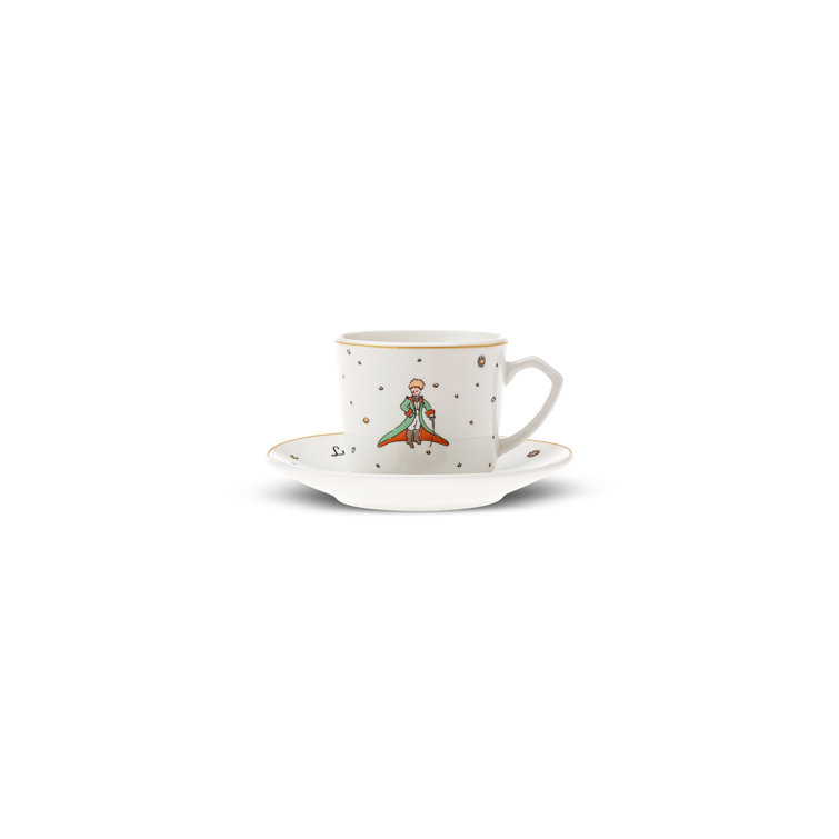SET OF 6 CUPS] LITTLE PRINCE Bone China Espresso Cups Saucers Demitasse  Teacups
