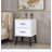2-Drawer Nightstand With Metal Legs And Handles, Modern Minimalist Design For Compact Spaces