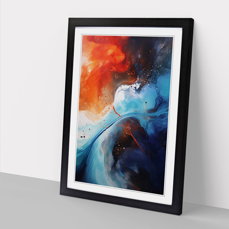 Single Picture Frame Print on Wood, 46cm H x 34cm W, Black Framed