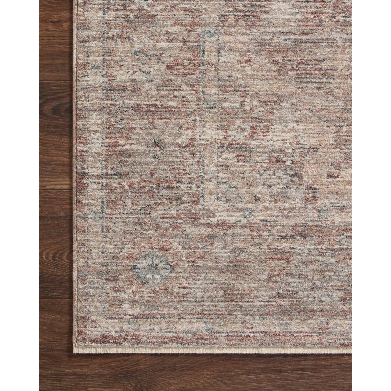 Vintage Floral Red Synthetic 2'3" x 3'10" Traditional Area Rug