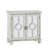 Antique White Wooden Accent Chest With Mirror Doors And Interior Storage Living Space-576370614