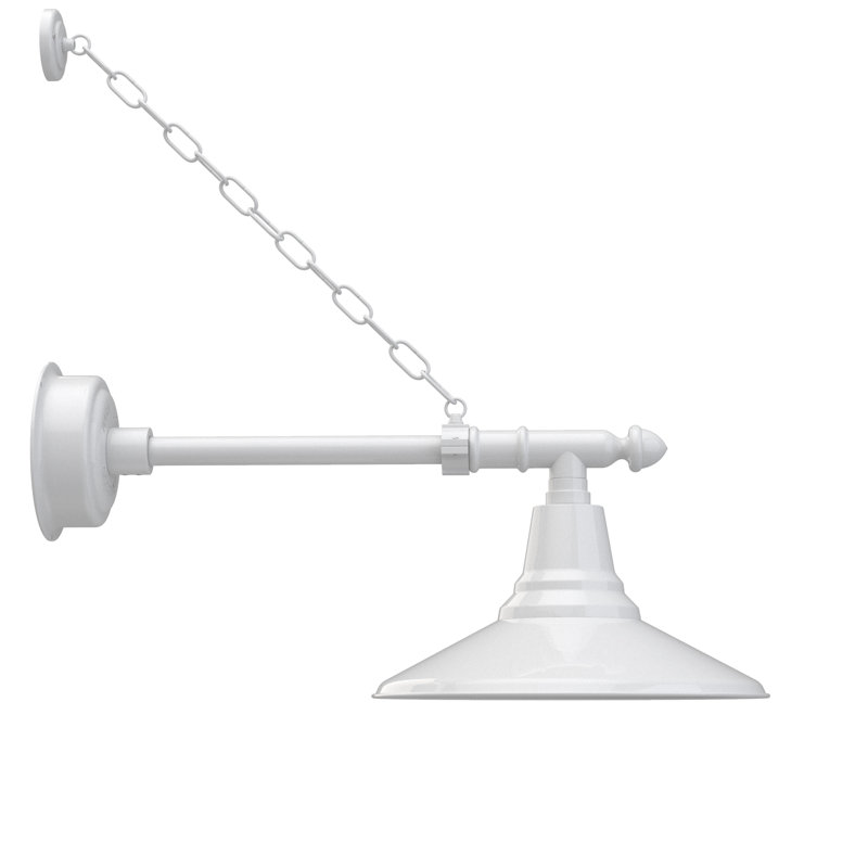 Luminaire de grange d'extérieur à DEL intégré H 15,875 po Albali, H 11 po x l 14 po x P 28 po, Blanc